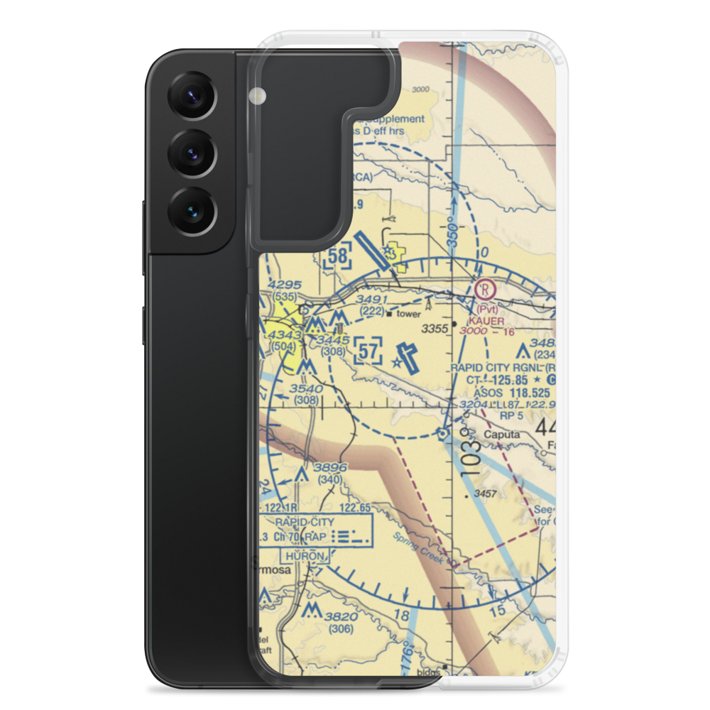 Rapid City Regional Airport (RAP) VFR Sectional Samsung Case Samsung Galaxy S22 Plus model shown