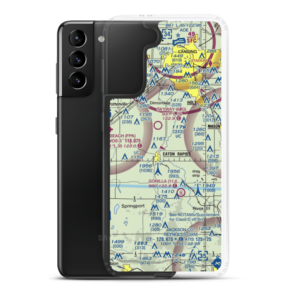 Rapids Airway Airport (04MI) VFR Sectional Samsung Case Samsung Galaxy S21 Plus model shown