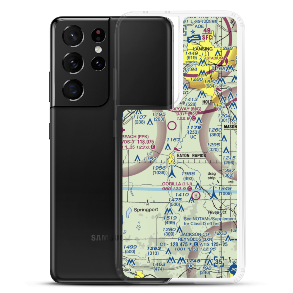 Rapids Airway Airport (04MI) VFR Sectional Samsung Case Samsung Galaxy S21 Ultra model shown
