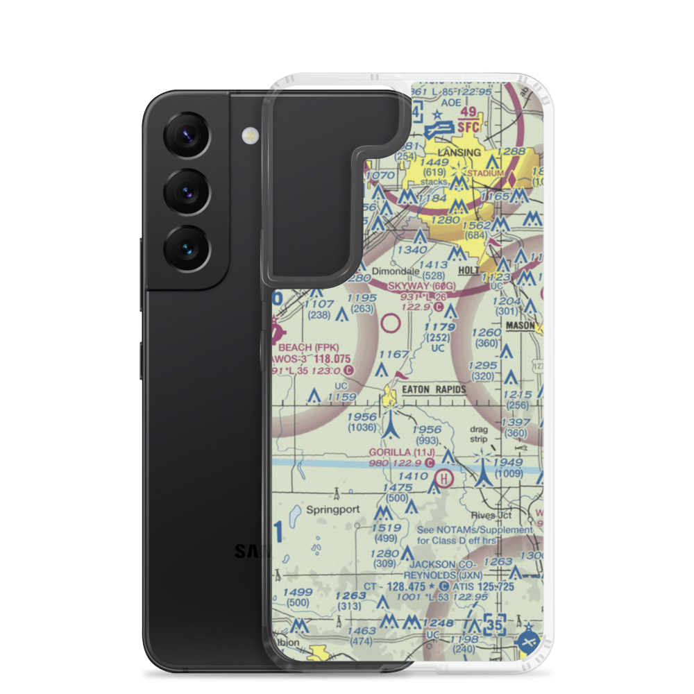 Rapids Airway Airport (04MI) VFR Sectional Samsung Case Samsung Galaxy S22 model shown