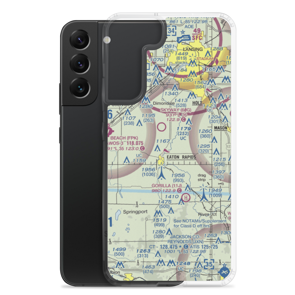 Rapids Airway Airport (04MI) VFR Sectional Samsung Case Samsung Galaxy S22 Plus model shown