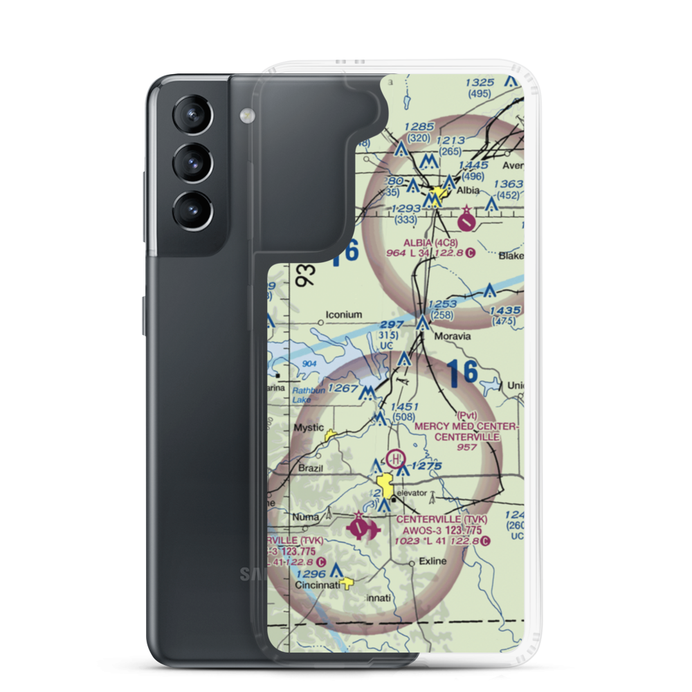 Rathbun Lake Airport (IA05) VFR Sectional Samsung Case Samsung Galaxy S21 model shown