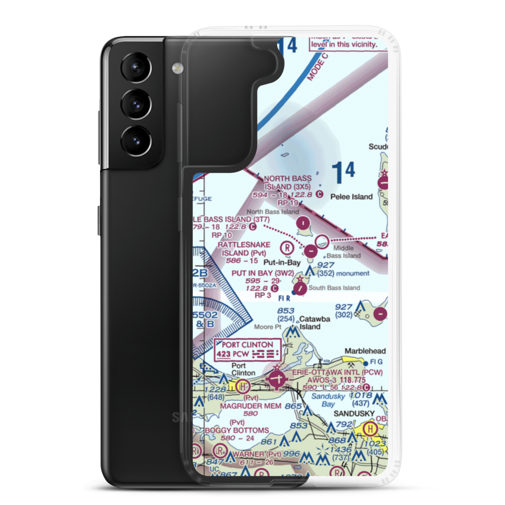 Rattlesnake Island Airport (58OH) VFR Sectional Samsung Case Samsung Galaxy S21 Plus model shown