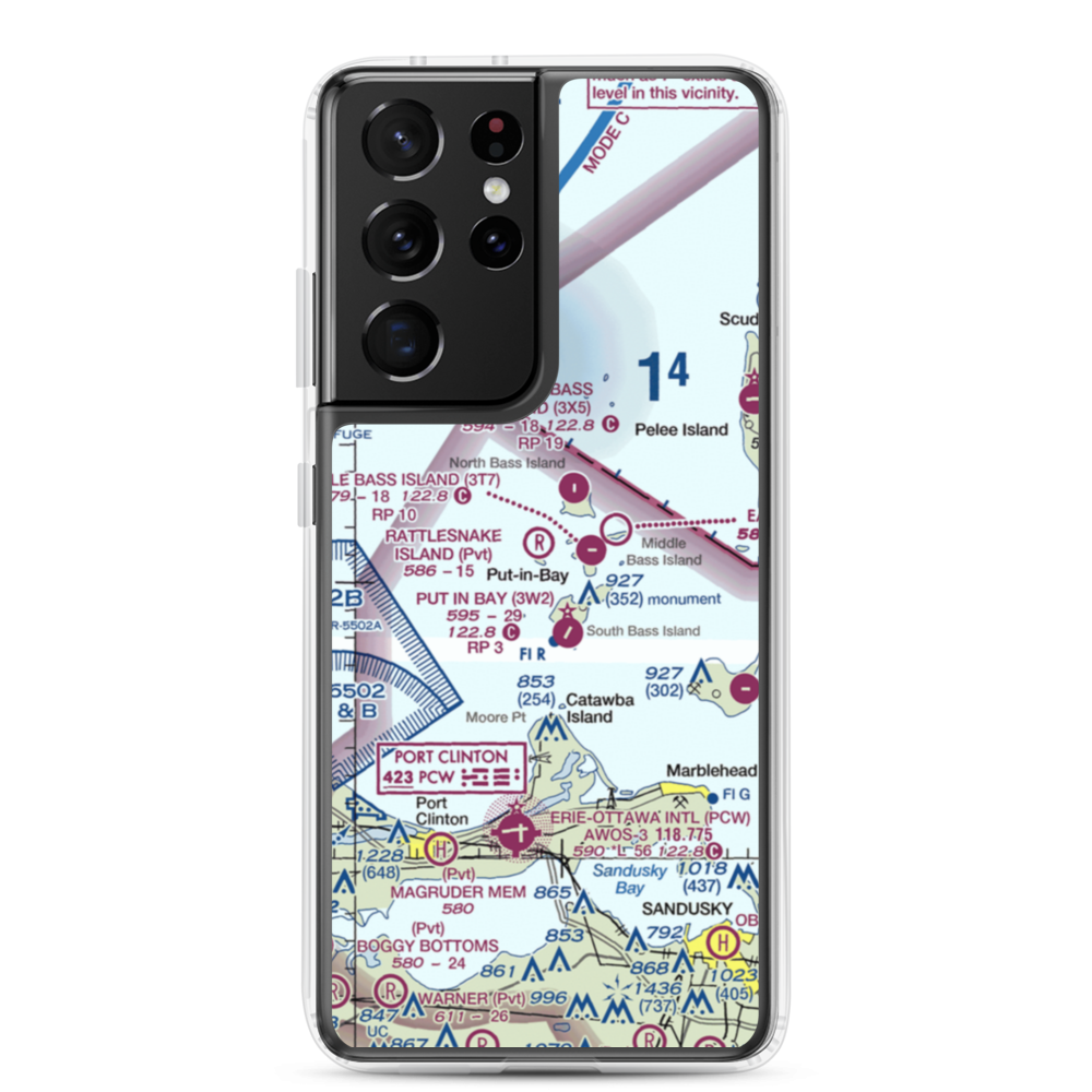 Rattlesnake Island Airport (58OH) VFR Sectional Samsung Case Samsung Galaxy S21 Ultra model shown