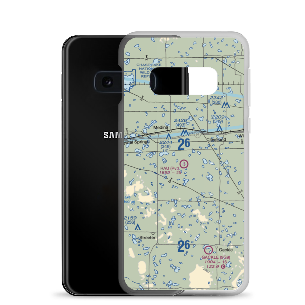 Rau Field (ND40) VFR Sectional Samsung Case Samsung Galaxy S10e model shown