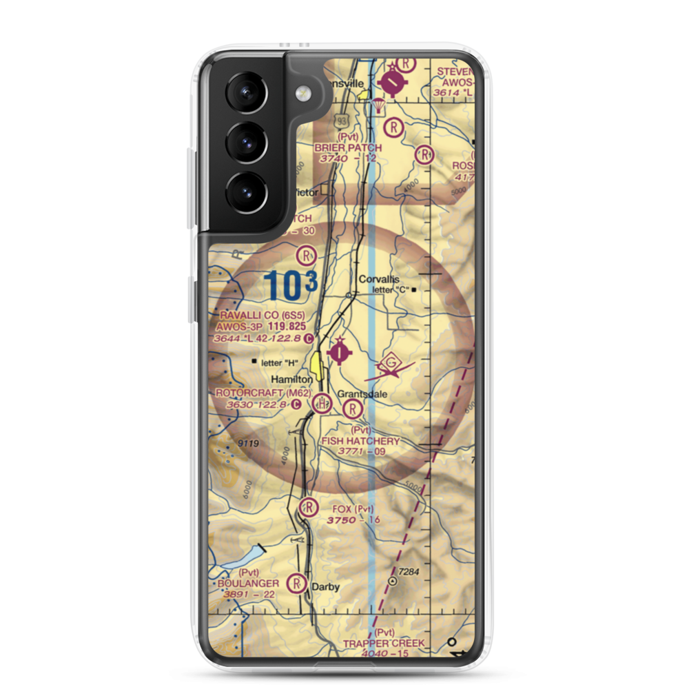 Ravalli County Airport (6S5) VFR Sectional Samsung Case Samsung Galaxy S21 Plus model shown