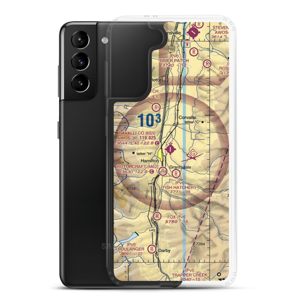 Ravalli County Airport (6S5) VFR Sectional Samsung Case Samsung Galaxy S21 Plus model shown