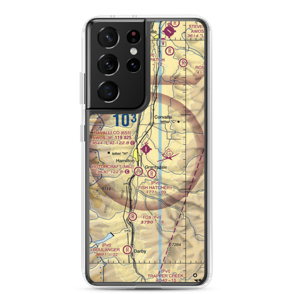 Ravalli County Airport (6S5) VFR Sectional Samsung Case Samsung Galaxy S21 Ultra model shown