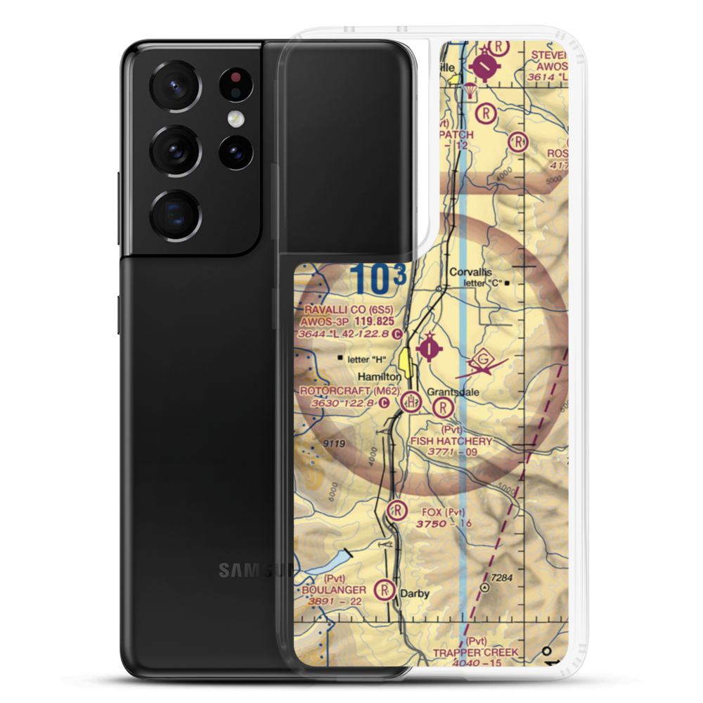 Ravalli County Airport (6S5) VFR Sectional Samsung Case Samsung Galaxy S21 Ultra model shown