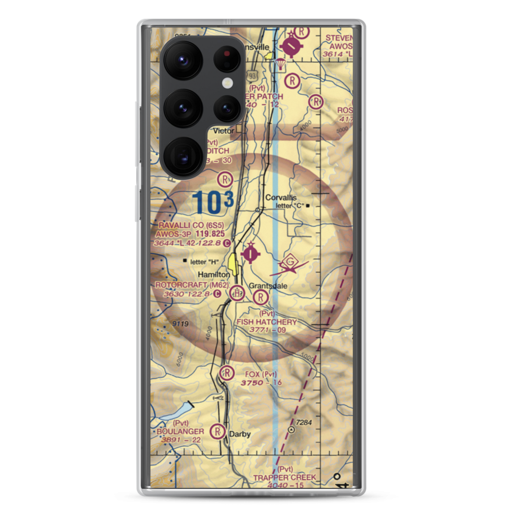 Ravalli County Airport (6S5) VFR Sectional Samsung Case Samsung Galaxy S22 Ultra model shown