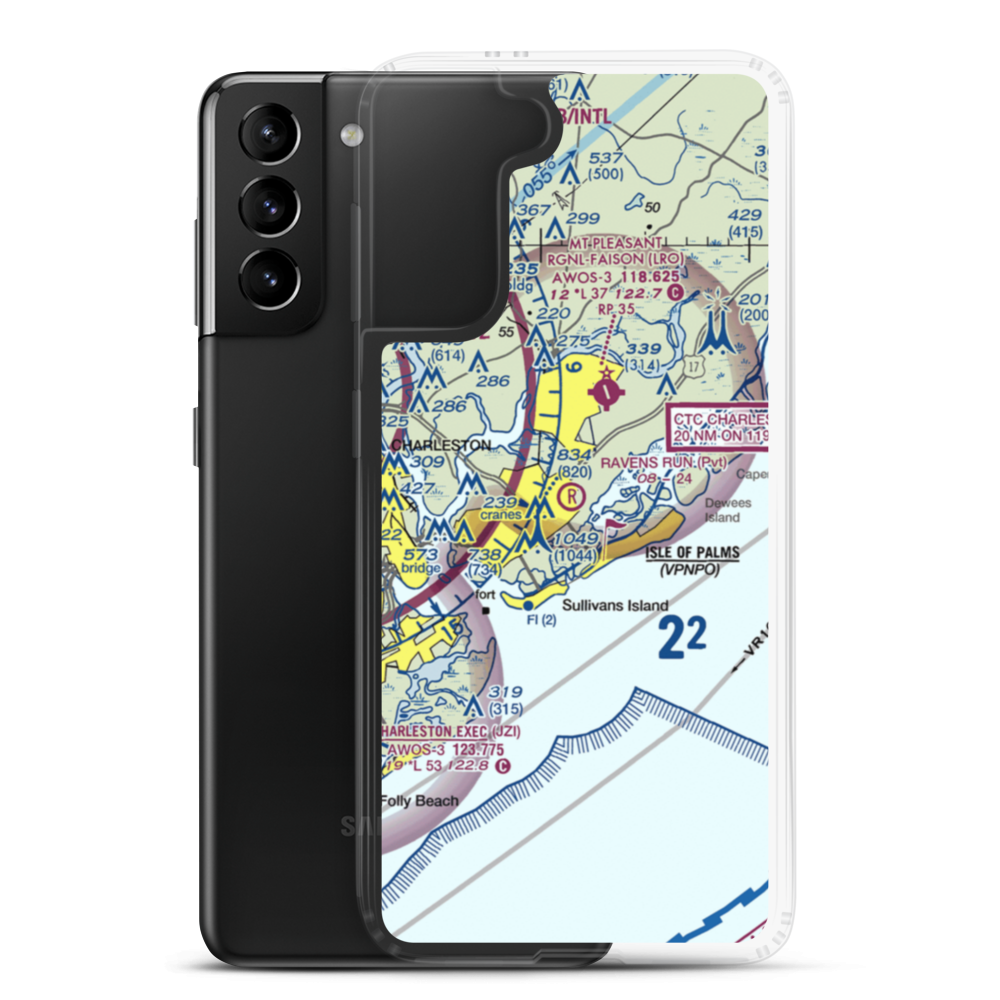Raven's Run Airport (SC65) VFR Sectional Samsung Case Samsung Galaxy S21 Plus model shown