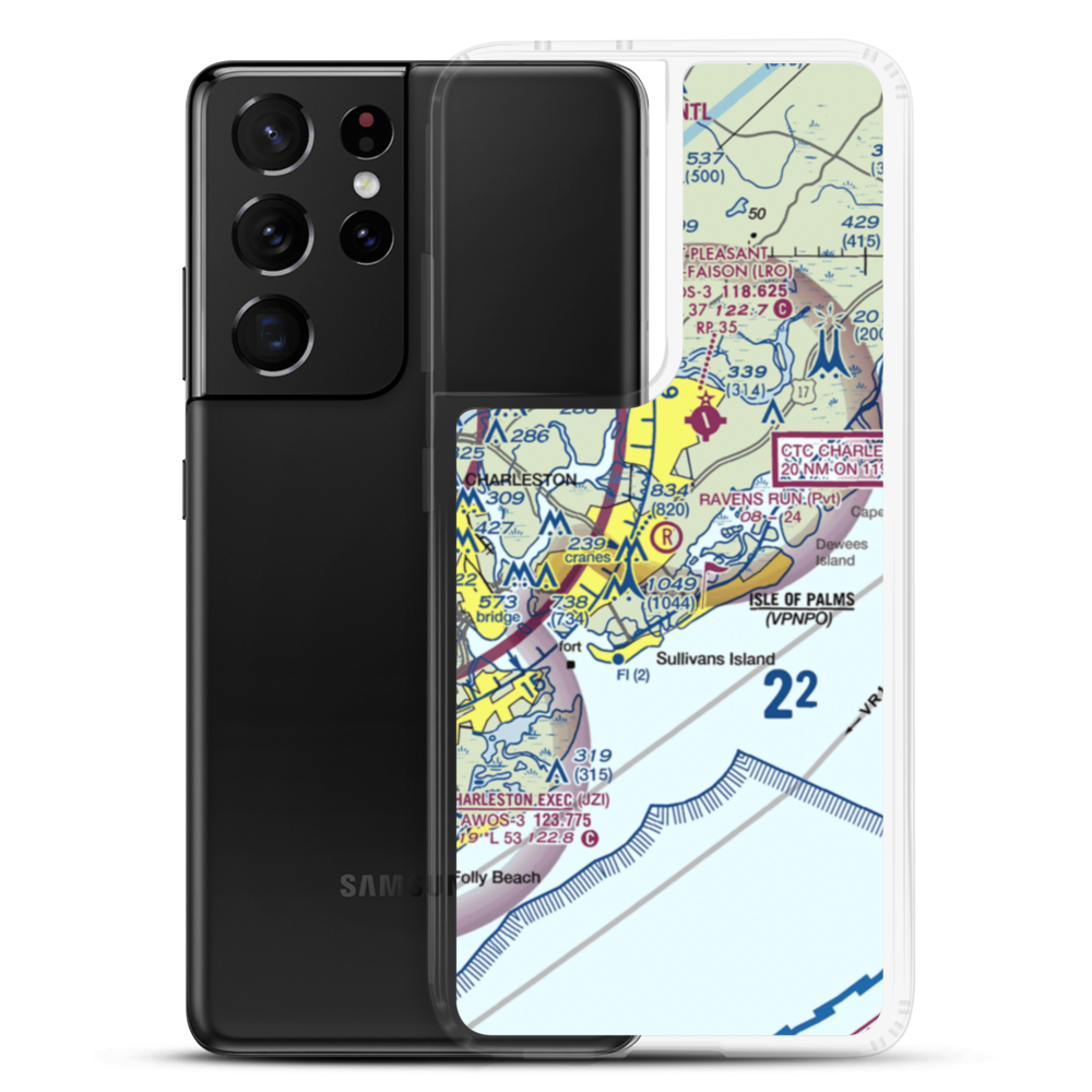 Raven's Run Airport (SC65) VFR Sectional Samsung Case Samsung Galaxy S21 Ultra model shown