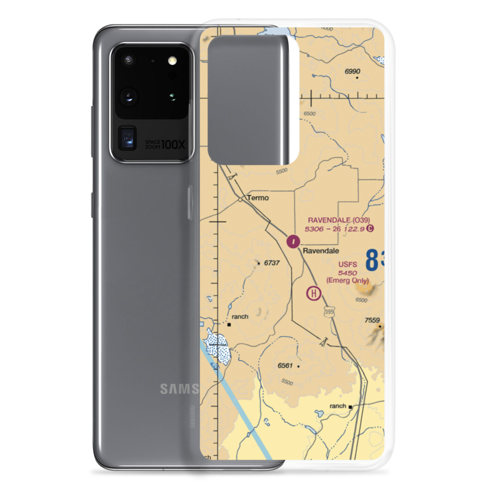 Ravendale Airport (O39) VFR Sectional Samsung Case Samsung Galaxy S20 Ultra model shown