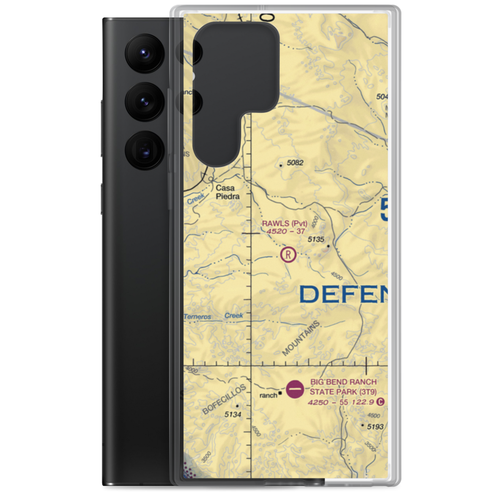 Rawls Ranch Airport (5TE1) VFR Sectional Samsung Case Samsung Galaxy S22 Ultra model shown