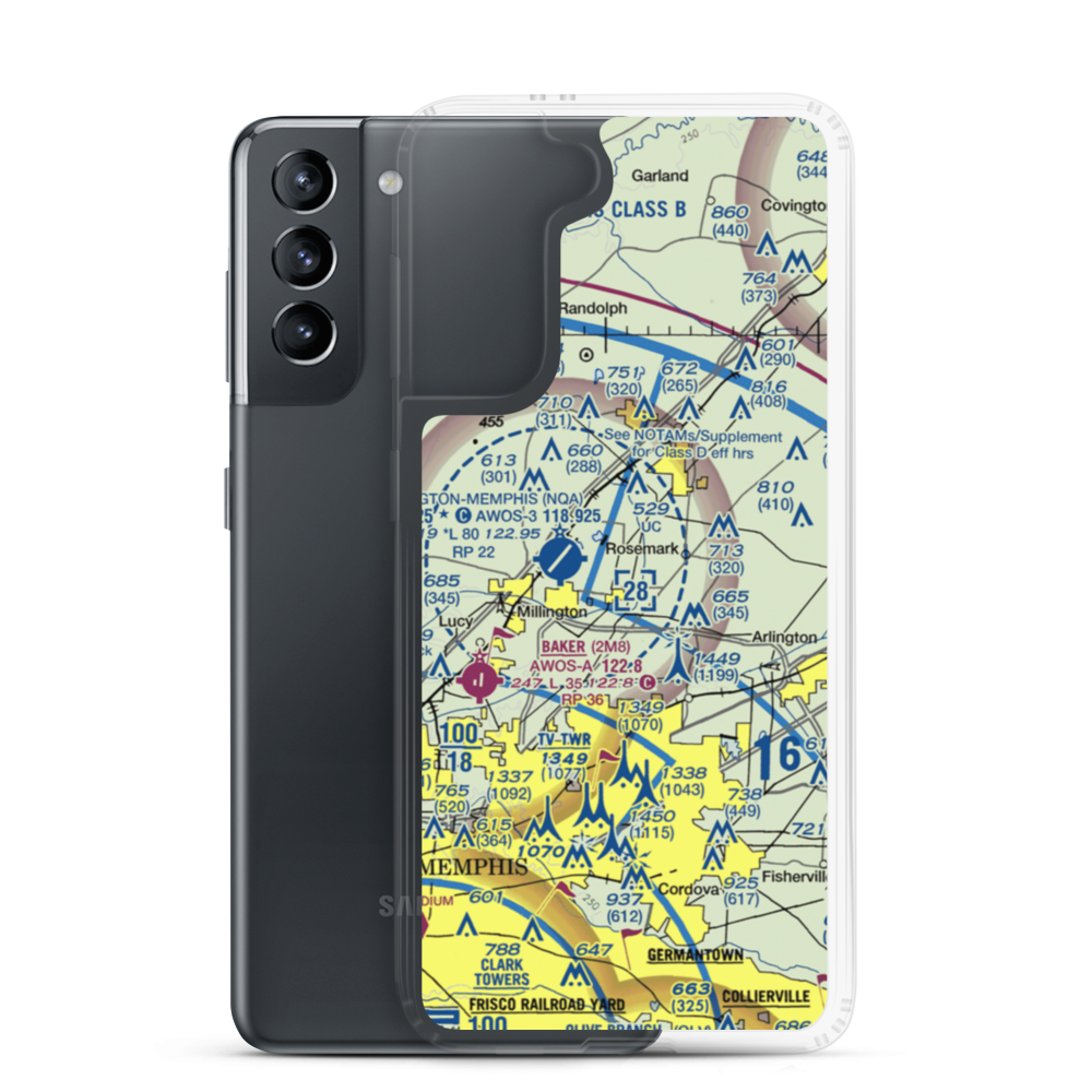 Ray Airport (TN01) VFR Sectional Samsung Case Samsung Galaxy S21 model shown