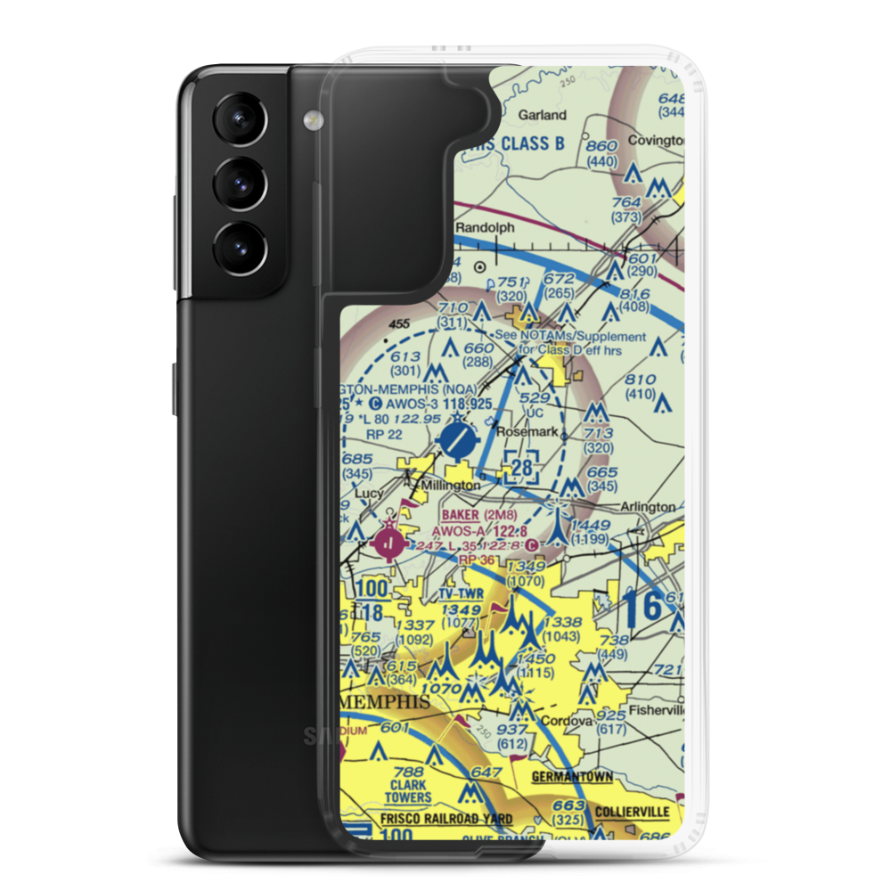Ray Airport (TN01) VFR Sectional Samsung Case Samsung Galaxy S21 Plus model shown