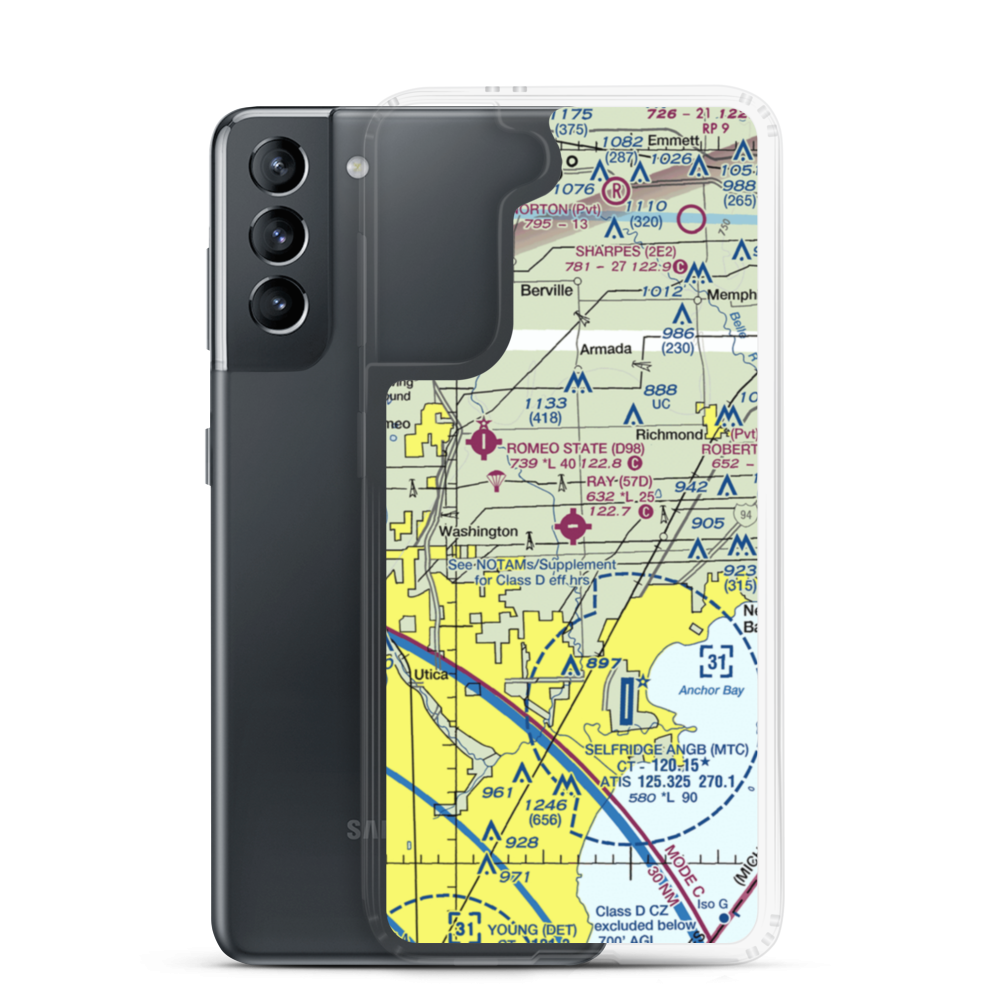 Ray Community Airport (57D) VFR Sectional Samsung Case Samsung Galaxy S21 model shown
