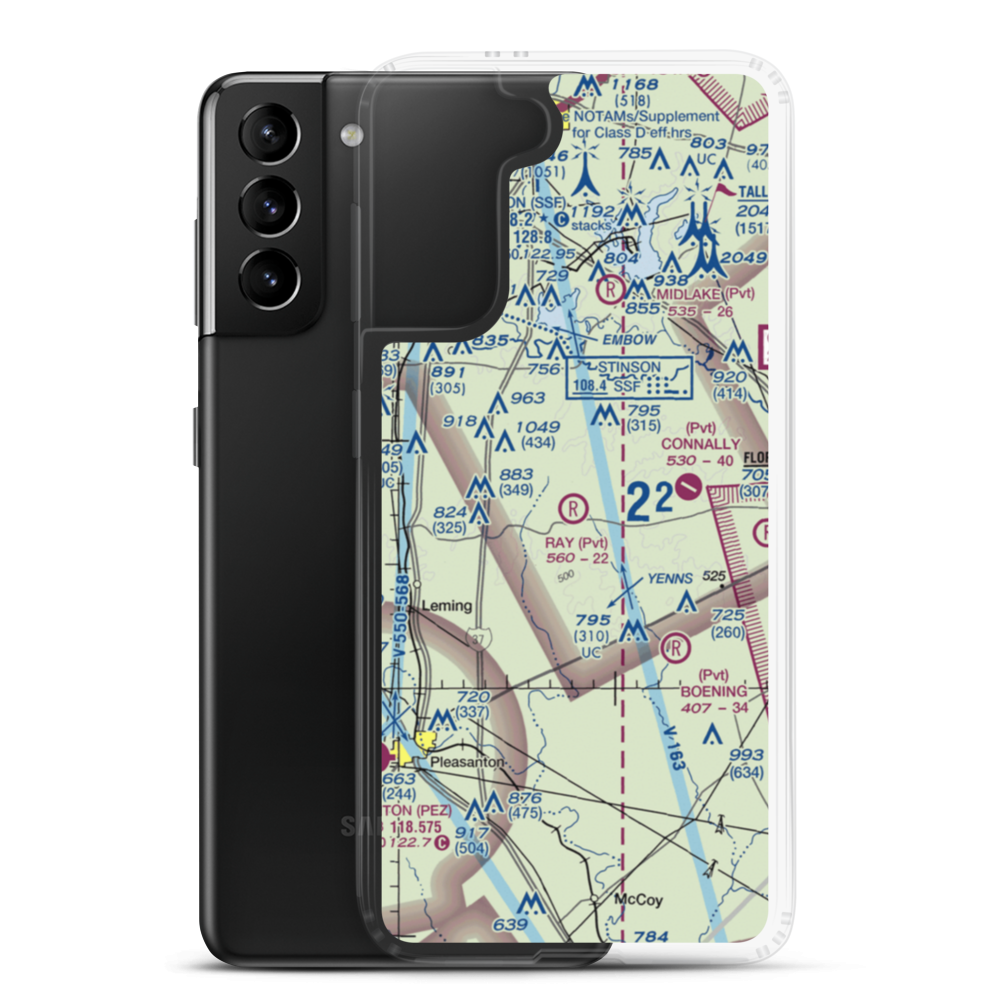 Ray Farm Airport (1TE7) VFR Sectional Samsung Case Samsung Galaxy S21 Plus model shown