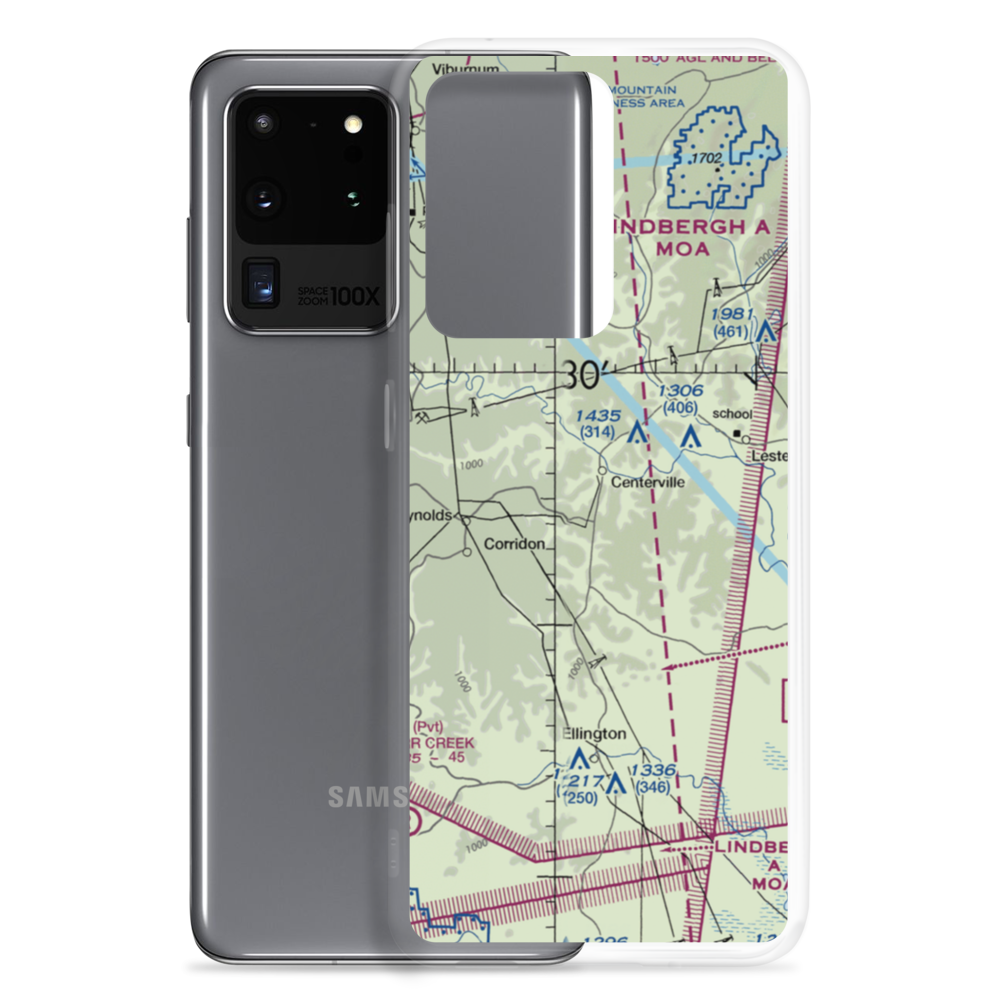 Ray Johnson Inc Airport (MO96) VFR Sectional Samsung Case Samsung Galaxy S20 Ultra model shown