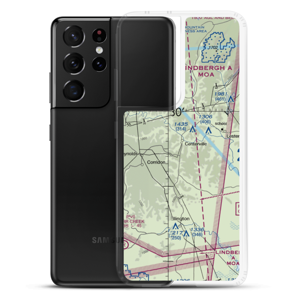 Ray Johnson Inc Airport (MO96) VFR Sectional Samsung Case Samsung Galaxy S21 Ultra model shown