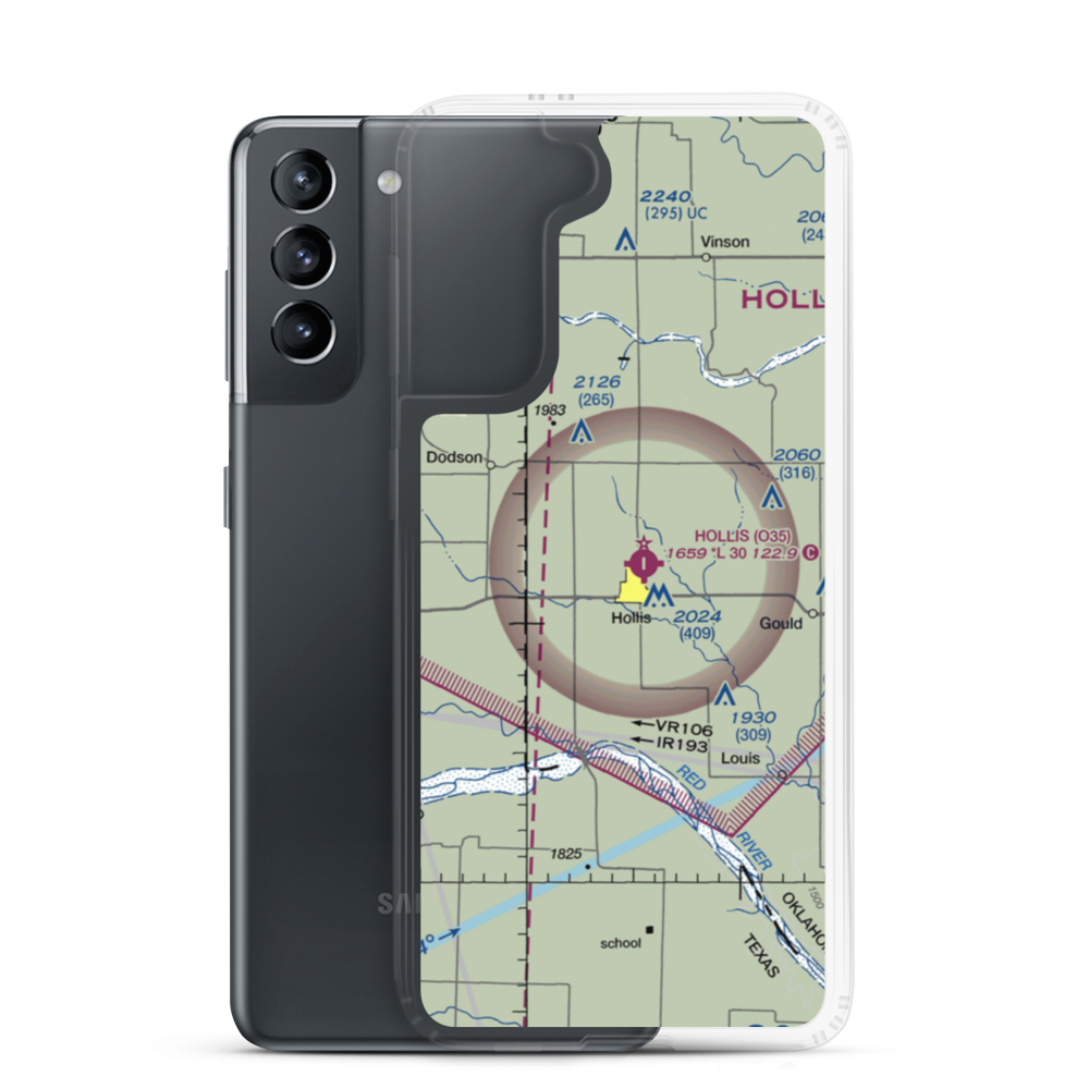 Ray Preston Airport (OK05) VFR Sectional Samsung Case Samsung Galaxy S21 model shown
