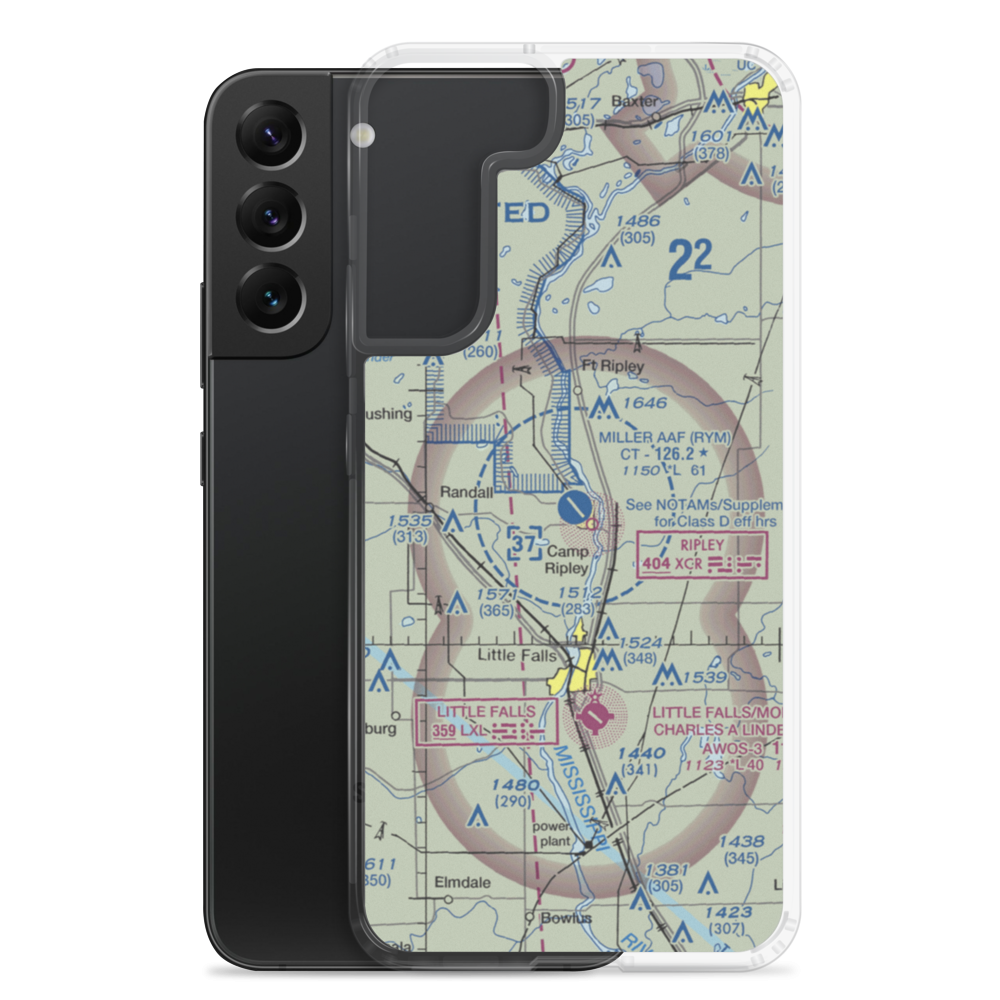 Ray S Miller Army Air Field (RYM) VFR Sectional Samsung Case Samsung Galaxy S22 Plus model shown