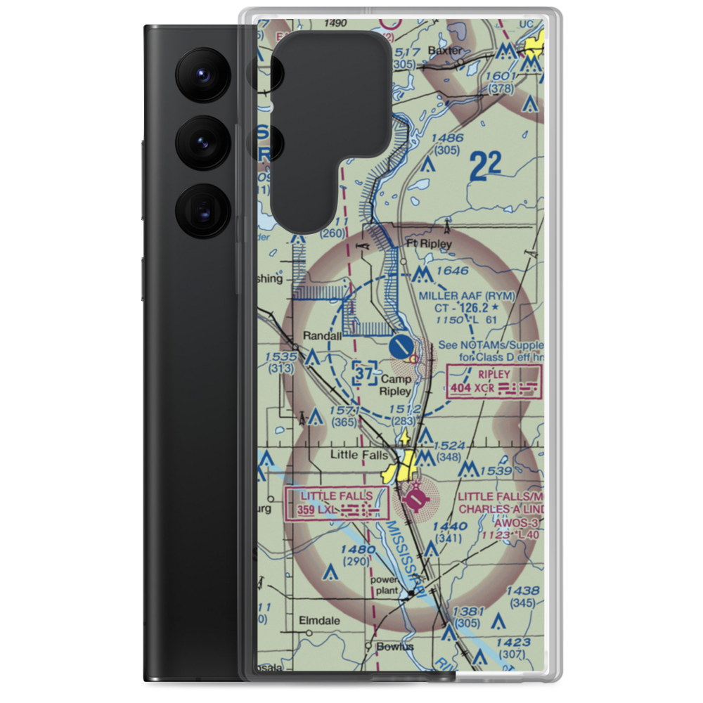 Ray S Miller Army Air Field (RYM) VFR Sectional Samsung Case Samsung Galaxy S22 Ultra model shown