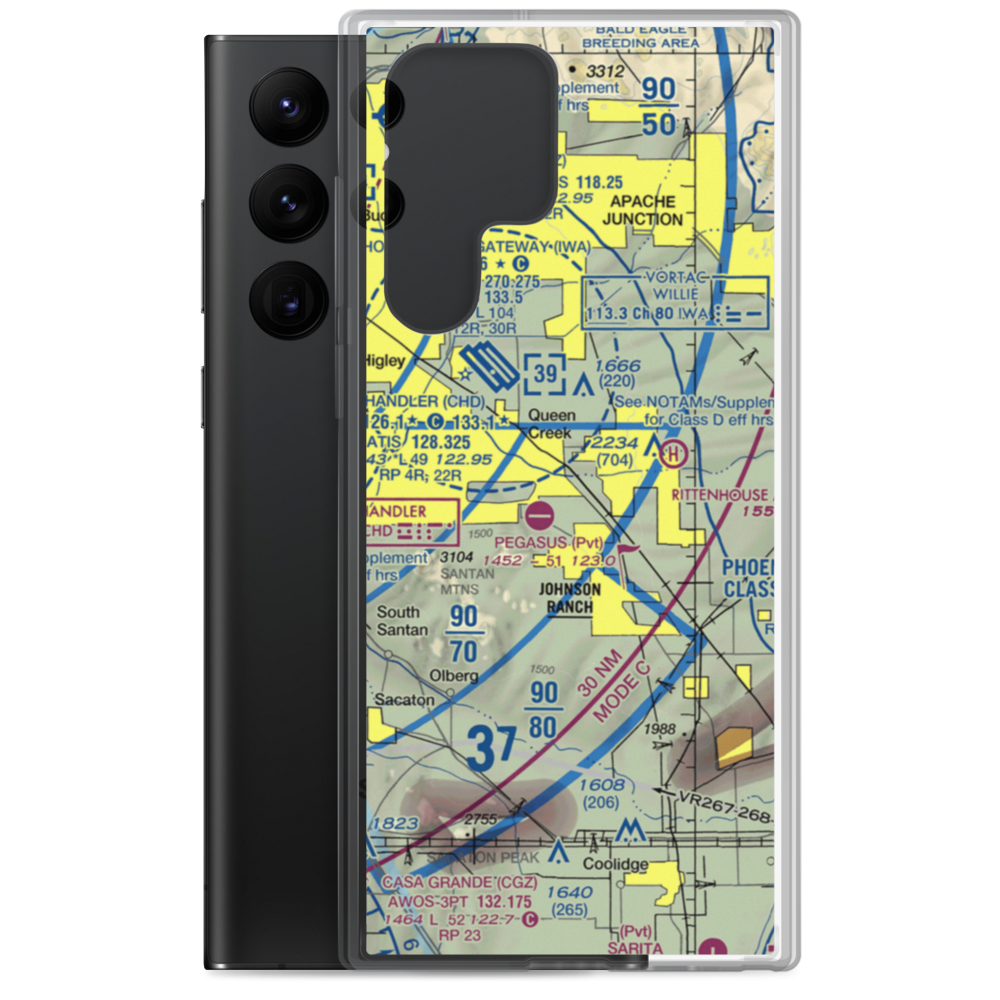 Ray Schnepf Ranch Airport (47AZ) VFR Sectional Samsung Case Samsung Galaxy S22 Ultra model shown