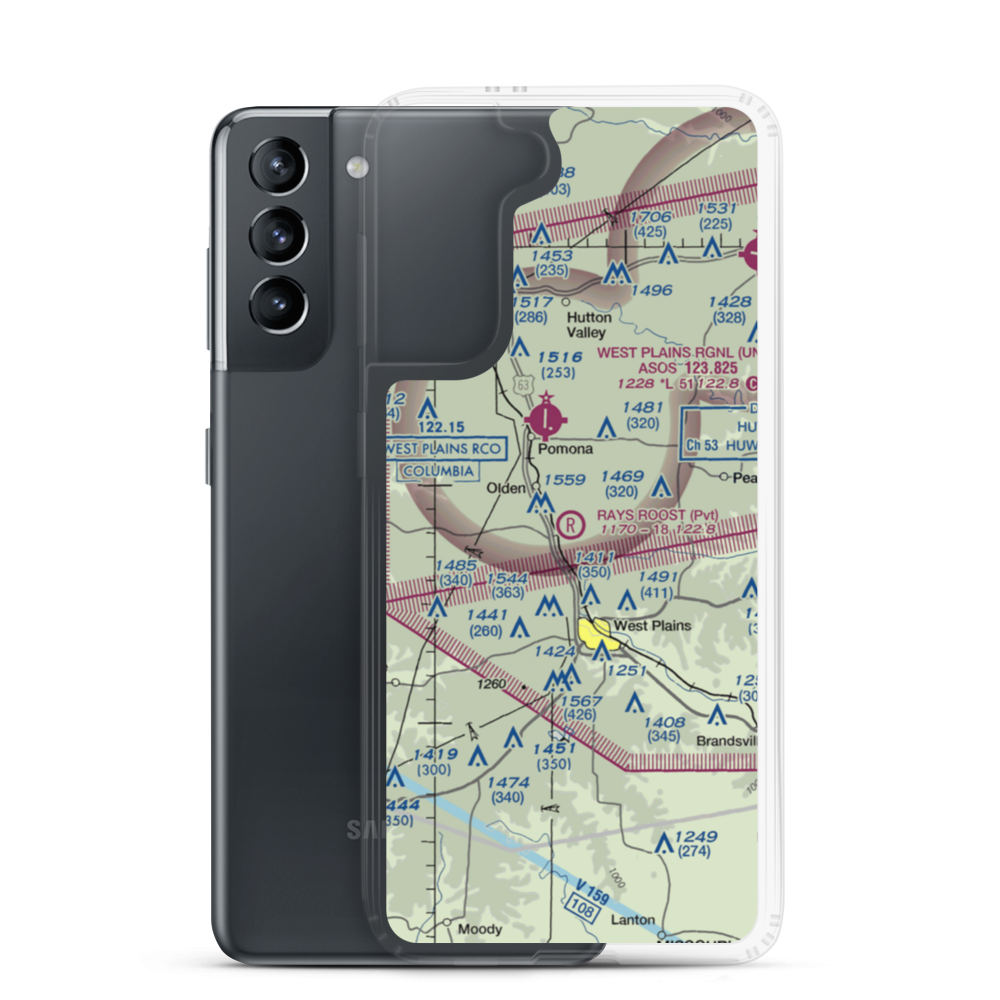 Ray's Roost Airport (94MO) VFR Sectional Samsung Case Samsung Galaxy S21 model shown