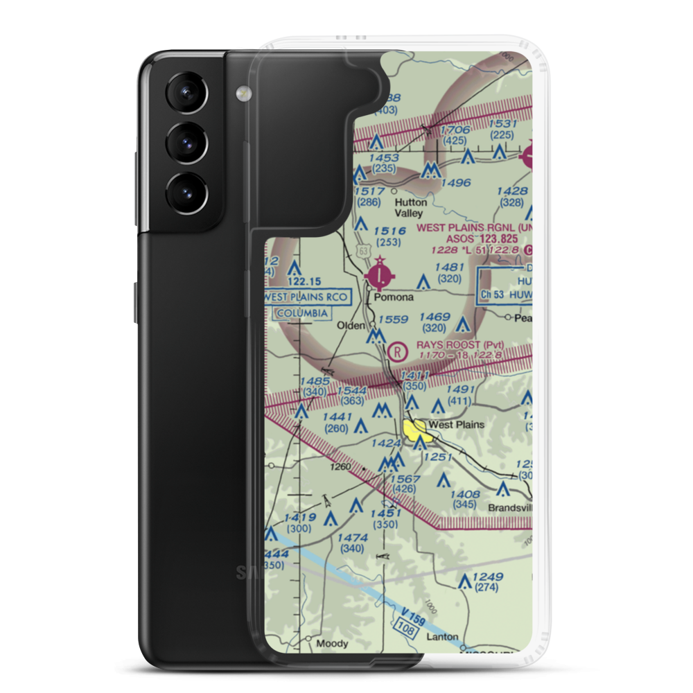 Ray's Roost Airport (94MO) VFR Sectional Samsung Case Samsung Galaxy S21 Plus model shown