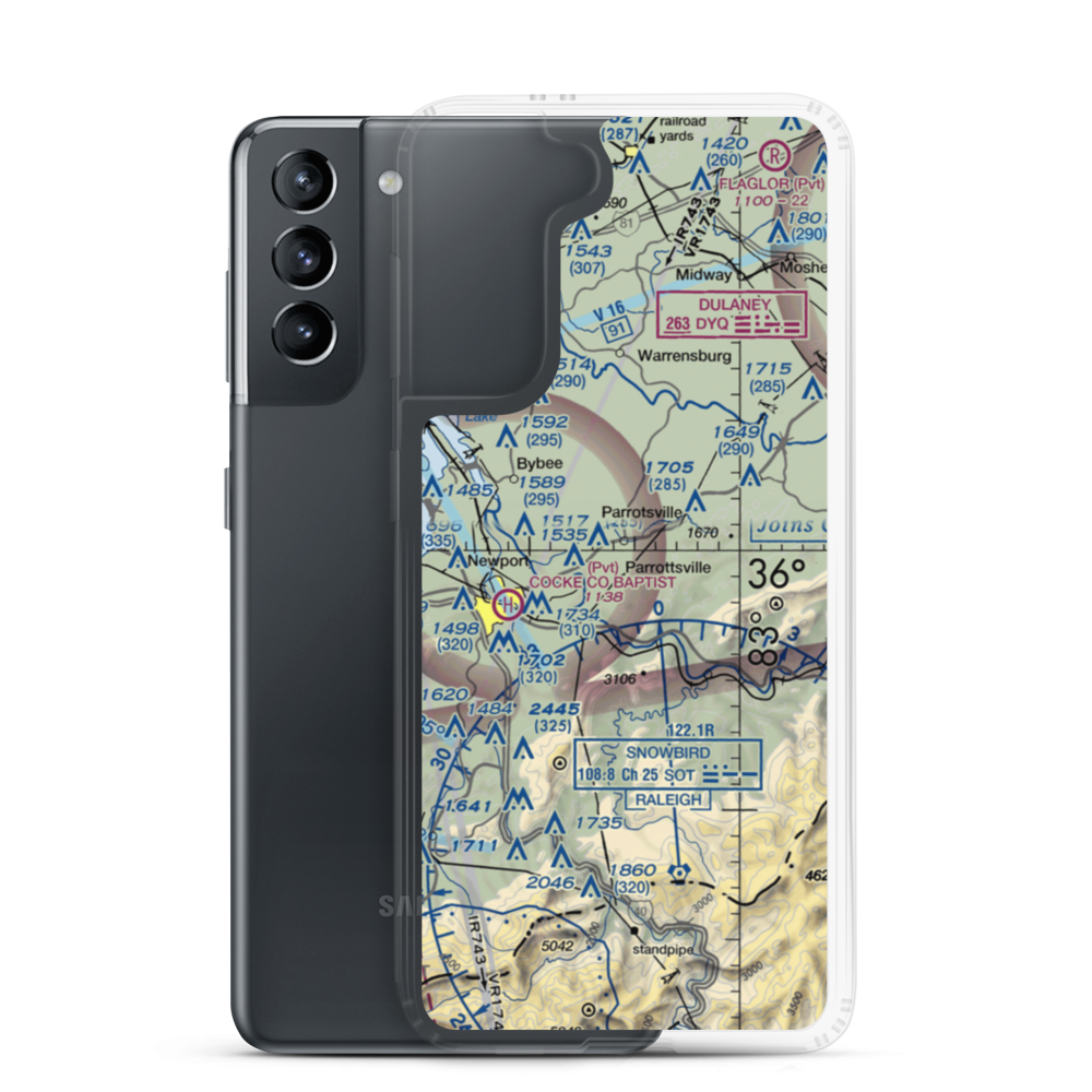 Ray's Stall Airport (21TN) VFR Sectional Samsung Case Samsung Galaxy S21 model shown