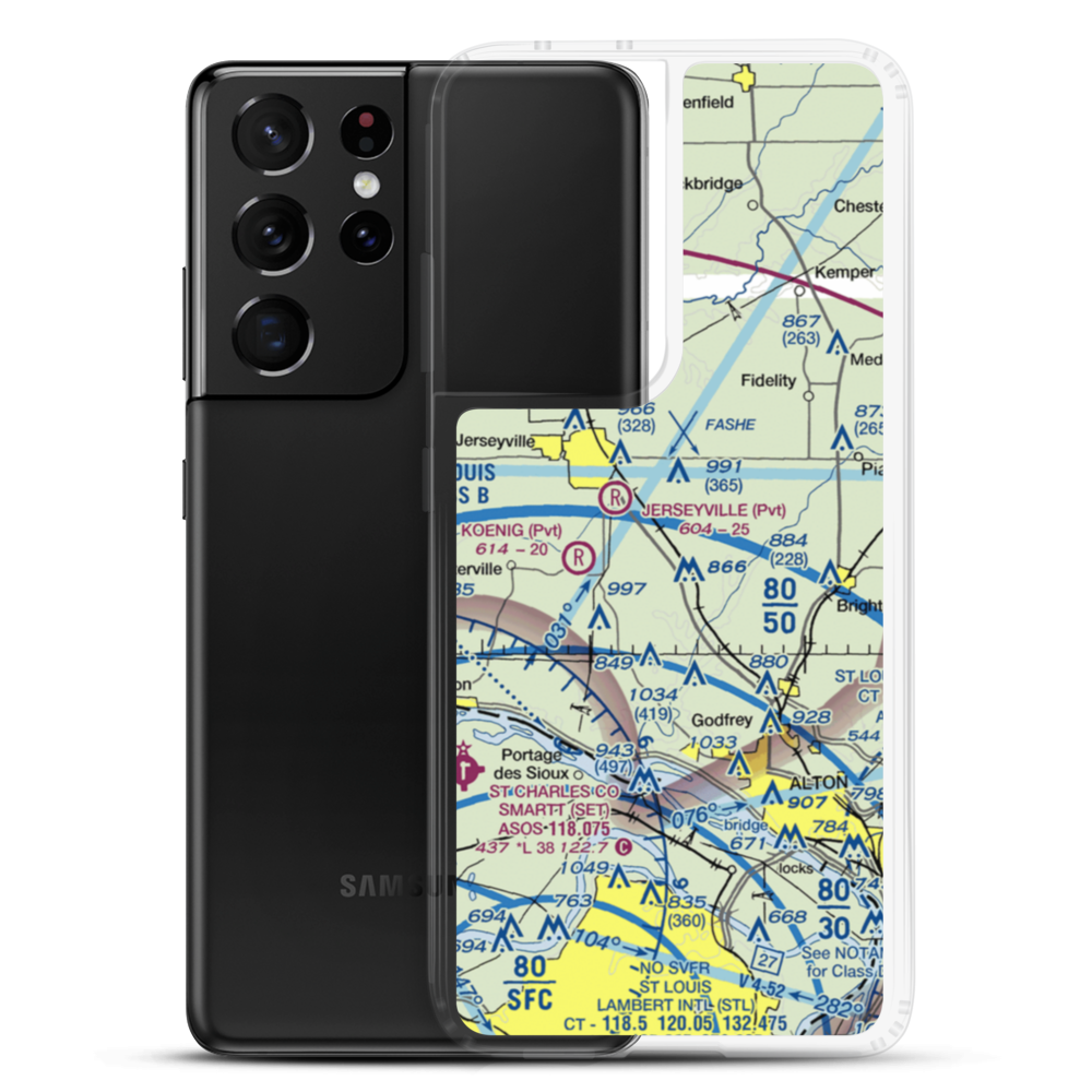 Raymond Restricted Landing Area (LL49) VFR Sectional Samsung Case Samsung Galaxy S21 Ultra model shown