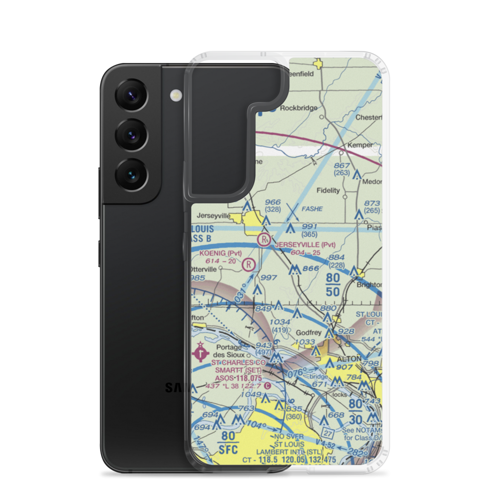 Raymond Restricted Landing Area (LL49) VFR Sectional Samsung Case Samsung Galaxy S22 model shown