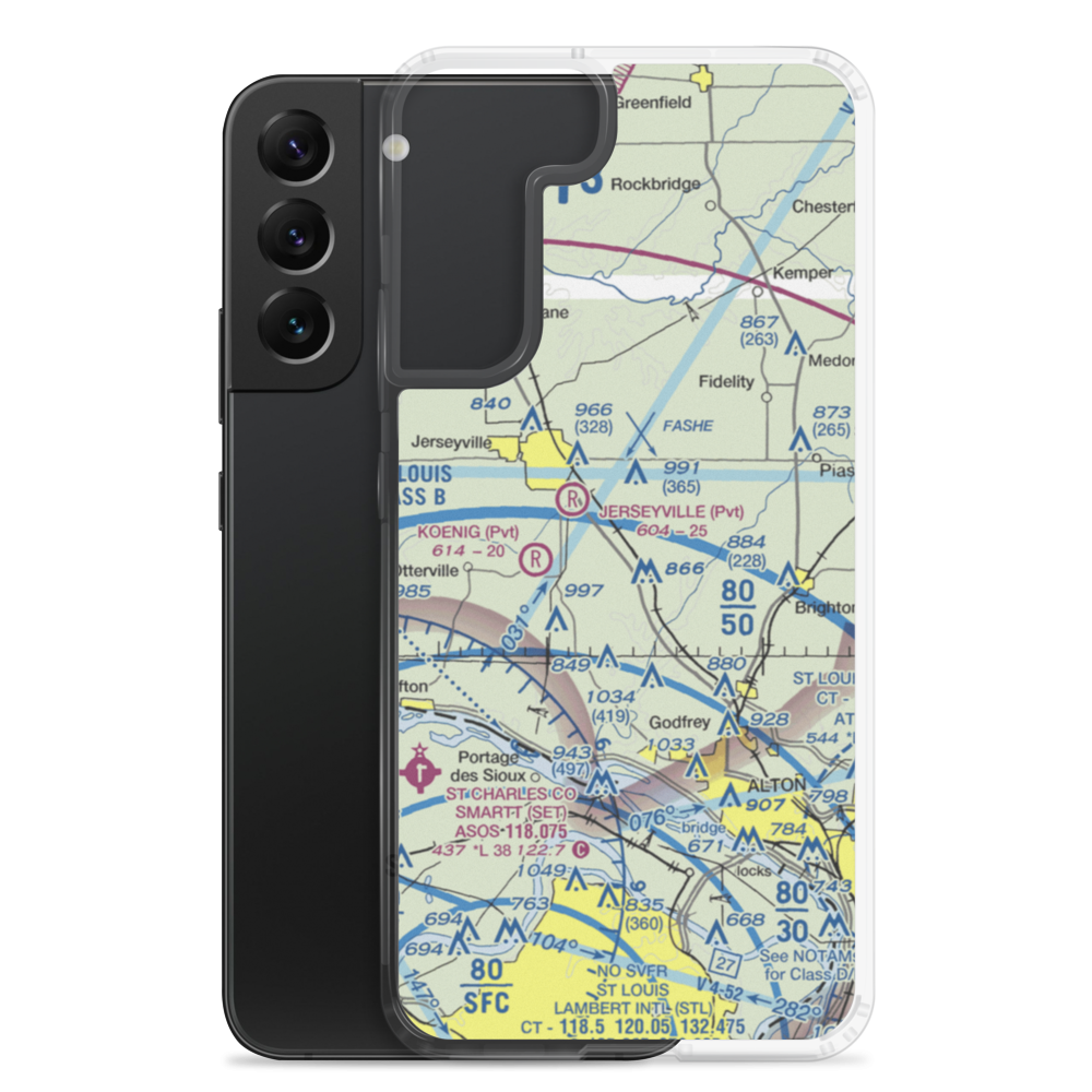 Raymond Restricted Landing Area (LL49) VFR Sectional Samsung Case Samsung Galaxy S22 Plus model shown