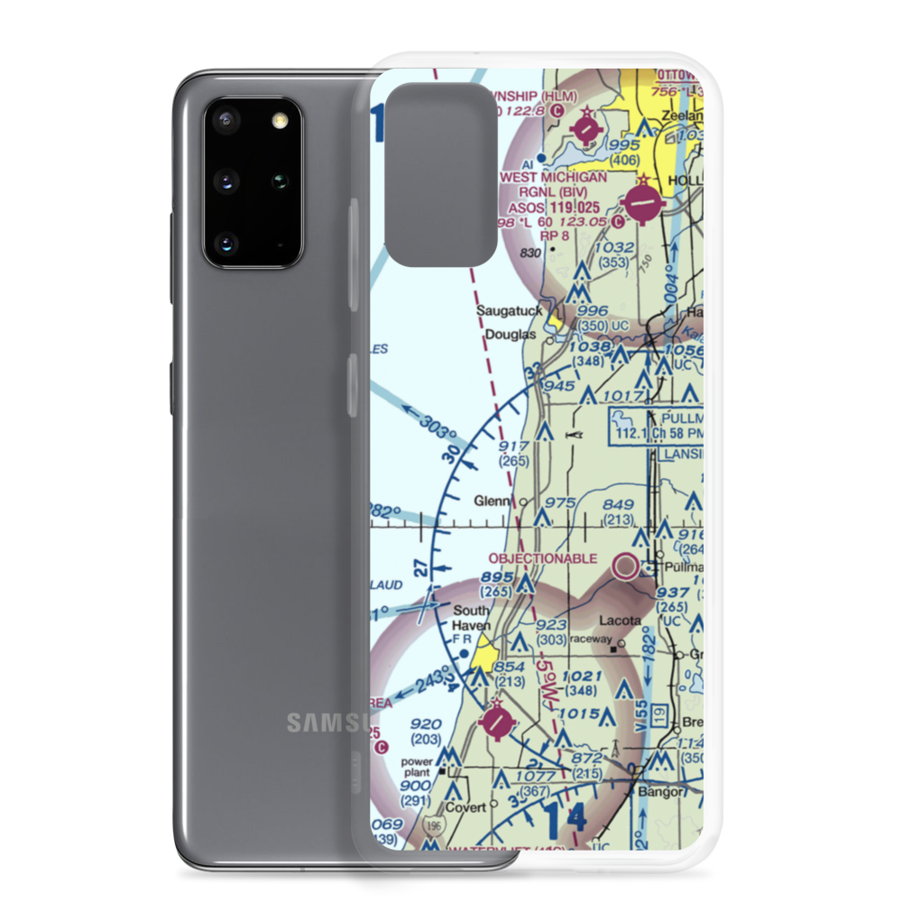 Reading Airport (MI76) VFR Sectional Samsung Case Samsung Galaxy S20 Plus model shown