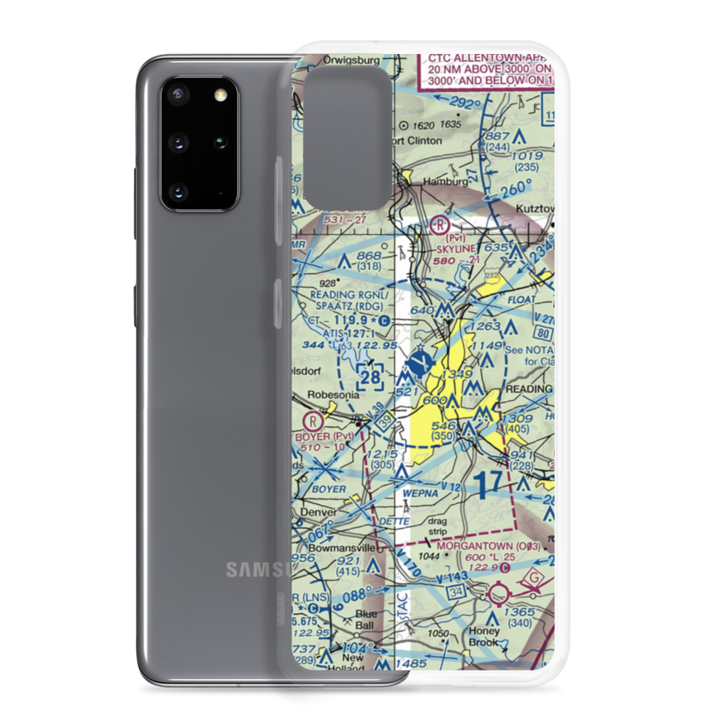 Reading Regional Carl A Spaatz Field (RDG) VFR Sectional Samsung Case Samsung Galaxy S20 Plus model shown
