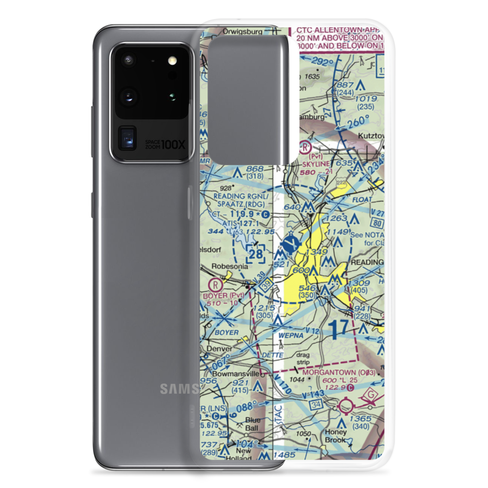 Reading Regional Carl A Spaatz Field (RDG) VFR Sectional Samsung Case Samsung Galaxy S20 Ultra model shown