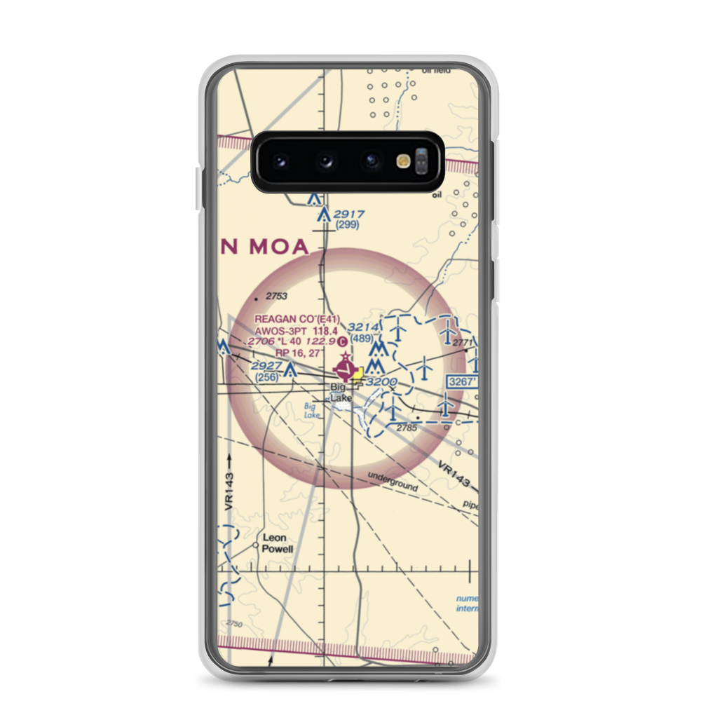 Reagan County Airport (E41) VFR Sectional Samsung Case Samsung Galaxy S10 model shown