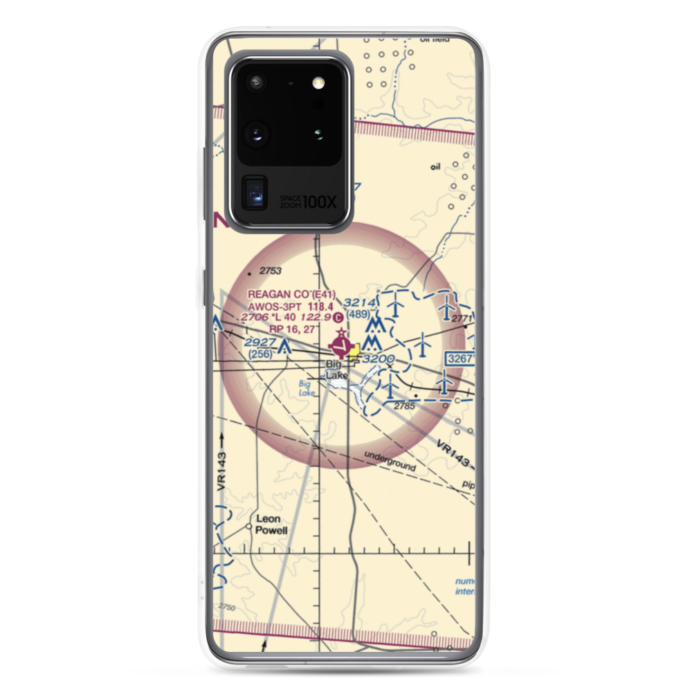 Reagan County Airport (E41) VFR Sectional Samsung Case Samsung Galaxy S20 Ultra model shown