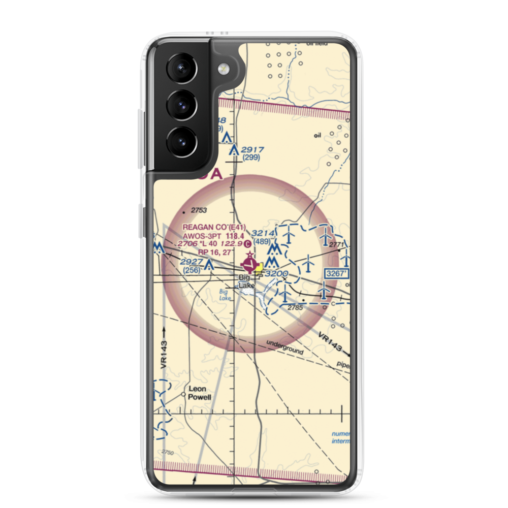 Reagan County Airport (E41) VFR Sectional Samsung Case Samsung Galaxy S21 Plus model shown