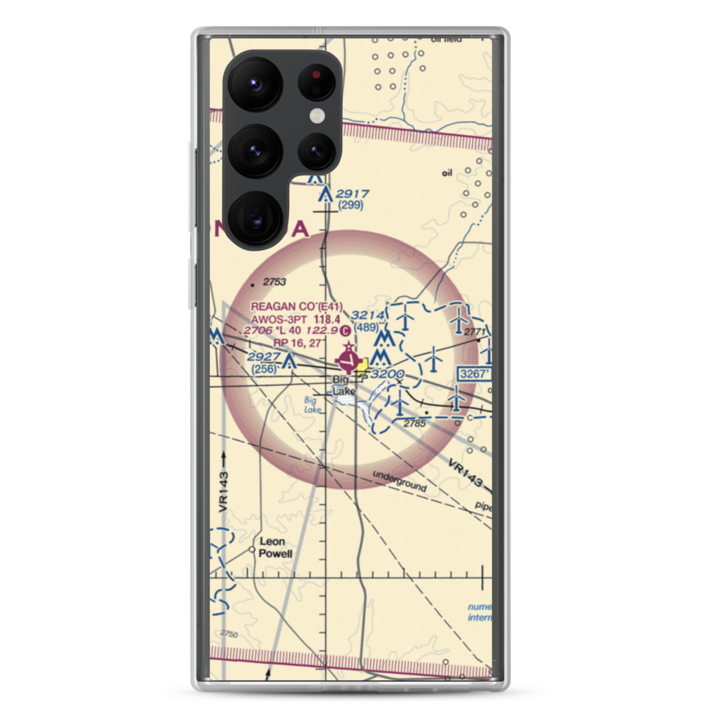 Reagan County Airport (E41) VFR Sectional Samsung Case Samsung Galaxy S22 Ultra model shown