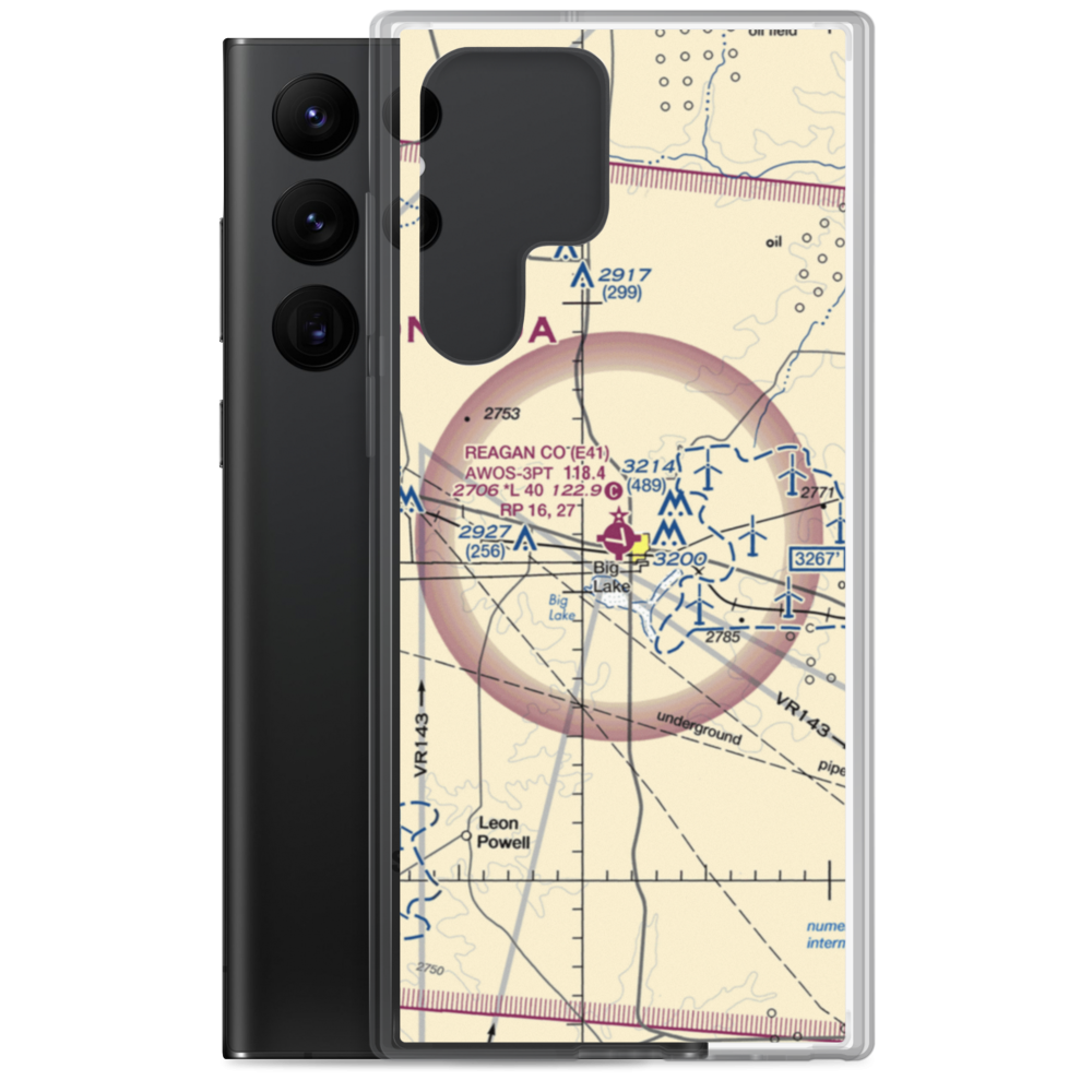 Reagan County Airport (E41) VFR Sectional Samsung Case Samsung Galaxy S22 Ultra model shown