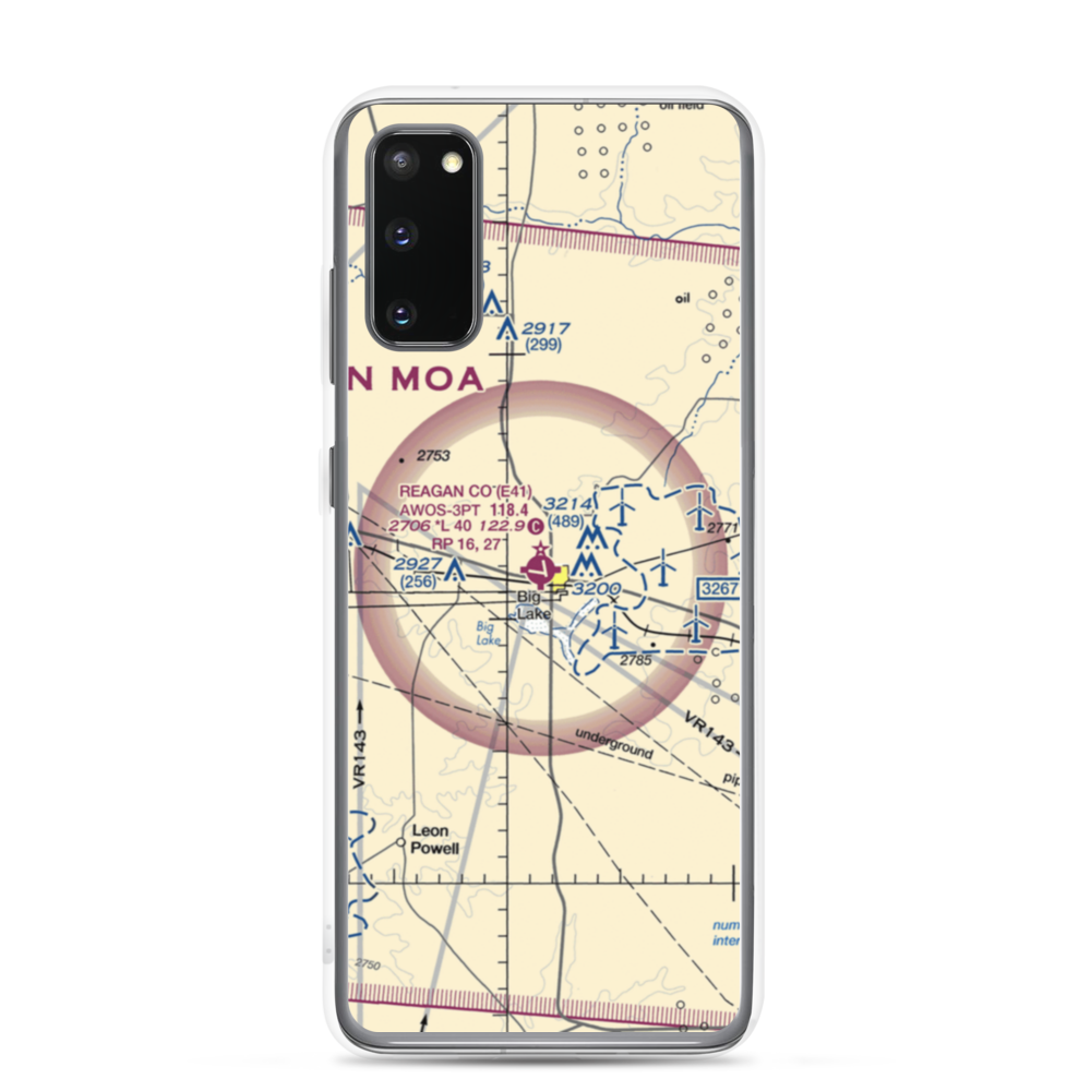 Reagan County Airport (E41) VFR Sectional Samsung Case Samsung Galaxy S20 model shown