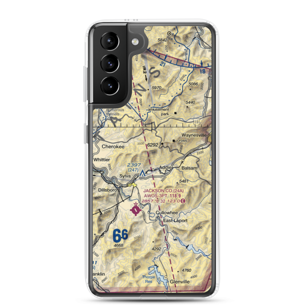 Reagans Roost Ultralightport (85NC) VFR Sectional Samsung Case Samsung Galaxy S21 Plus model shown