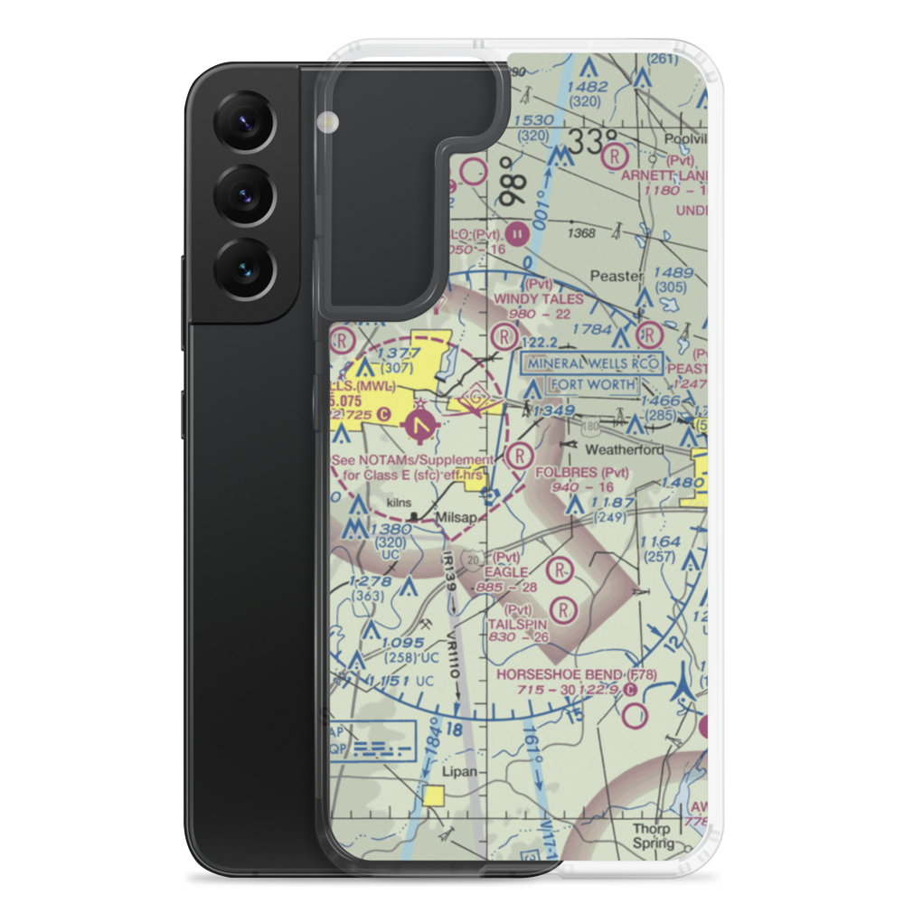 Reb Folbre's Place Airport (TE34) VFR Sectional Samsung Case Samsung Galaxy S22 Plus model shown