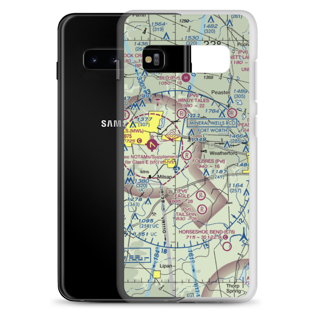 Reb Folbre's Place Airport (TE34) VFR Sectional Samsung Case Samsung Galaxy S10+ model shown