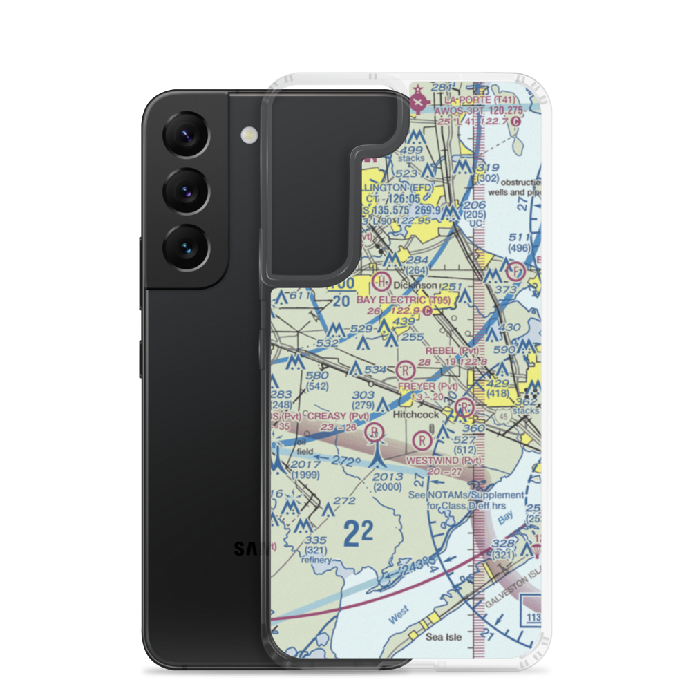 Rebel Field (TX66) VFR Sectional Samsung Case Samsung Galaxy S22 model shown