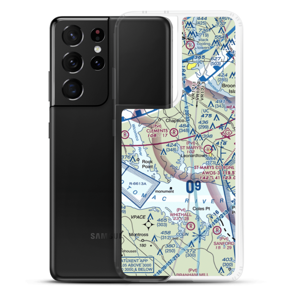 Recompense Farm Airport (2MD1) VFR Sectional Samsung Case Samsung Galaxy S21 Ultra model shown