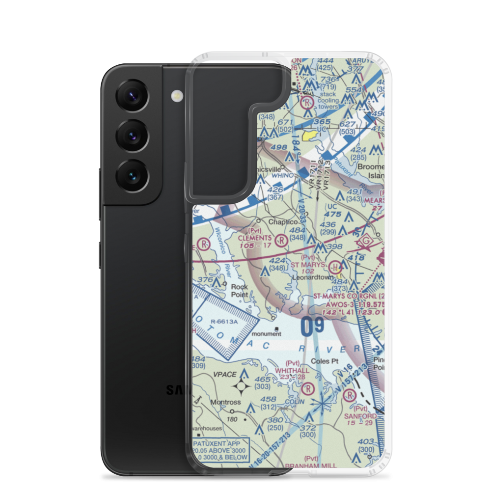 Recompense Farm Airport (2MD1) VFR Sectional Samsung Case Samsung Galaxy S22 model shown