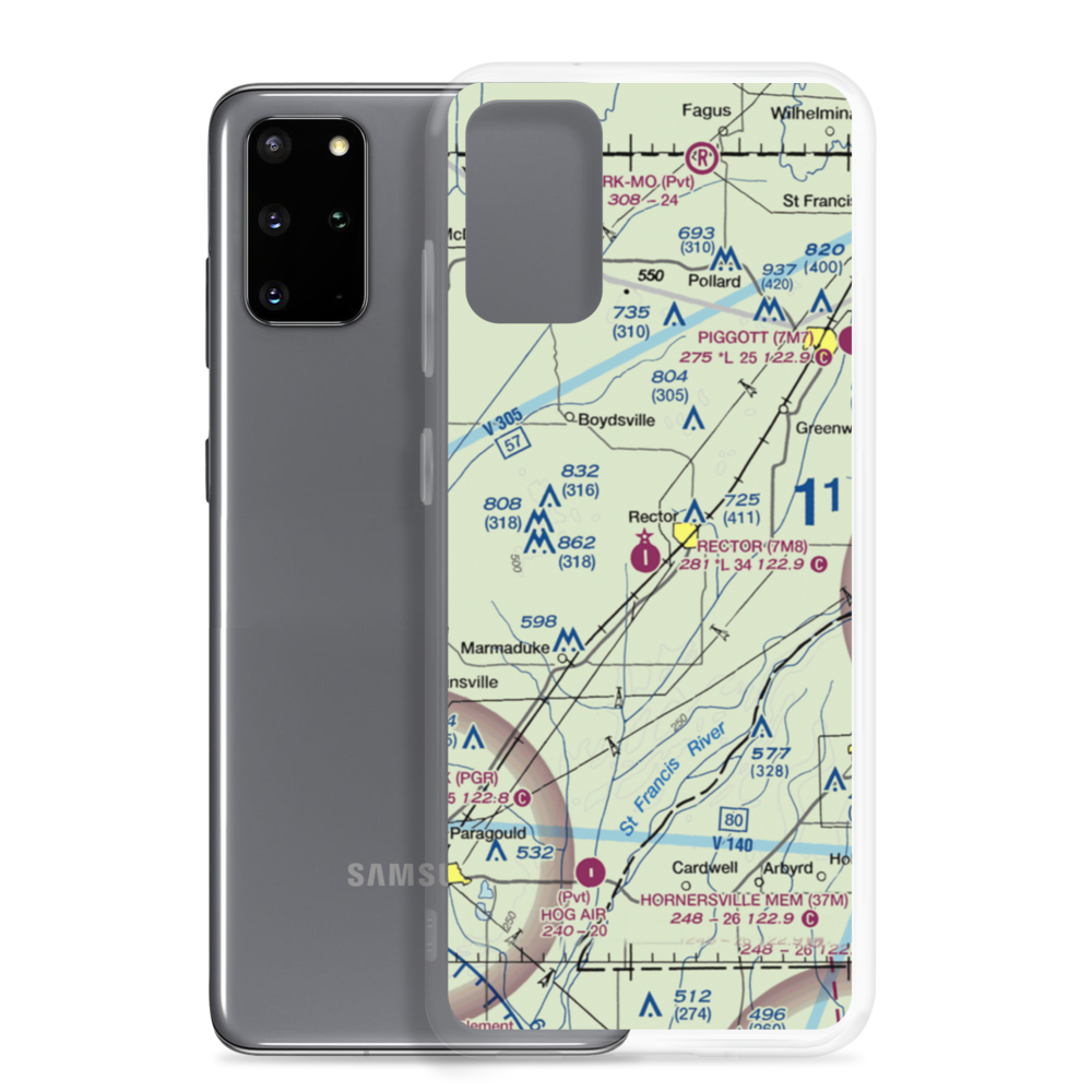 Rector Airport (7M8) VFR Sectional Samsung Case Samsung Galaxy S20 Plus model shown